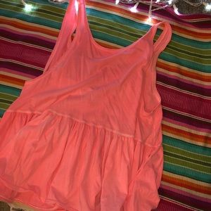 Hot pink free people babydoll tank top